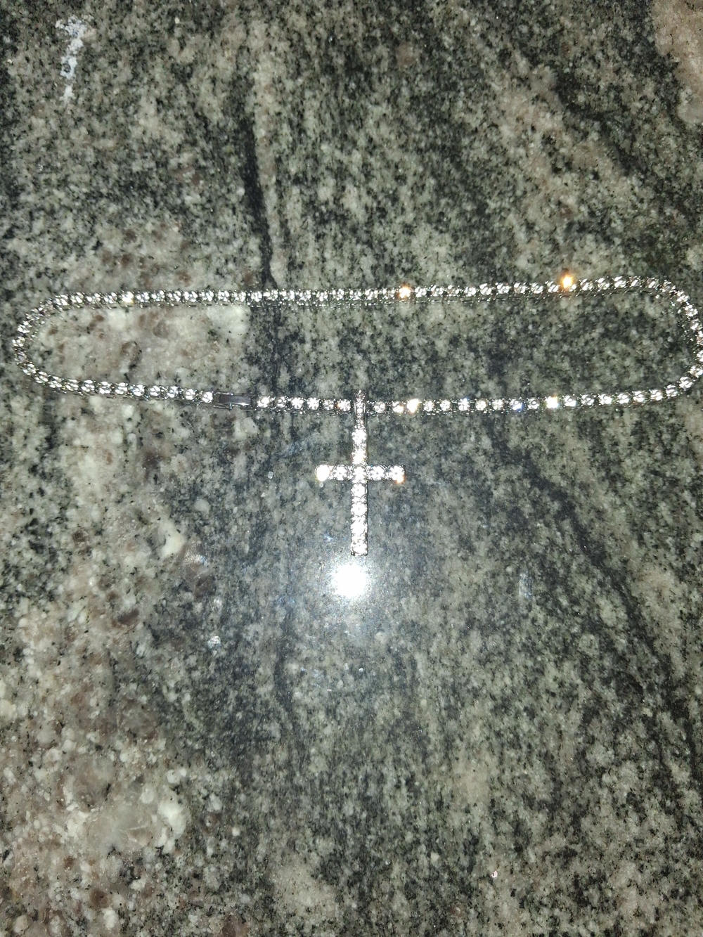 4mm Tennis Chain With Cross Pendant